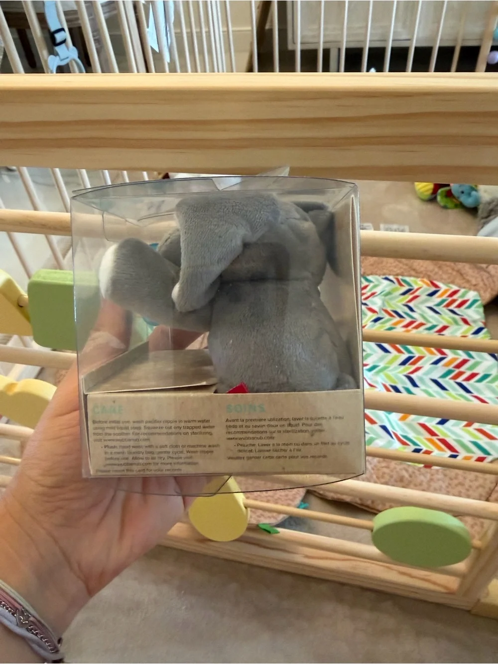 WubbaNub Blue Pacifier with Plush Elephant Comfort Toy